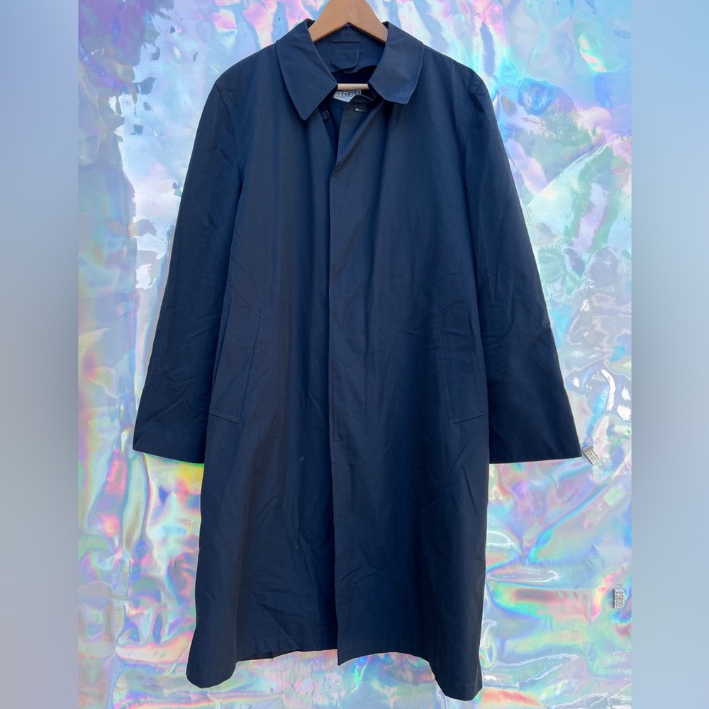 80s/90s Navy Zippered Lining Trench Coat